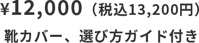 ¥12,000（税込13,200円）靴カバー、選び方ガイド付き